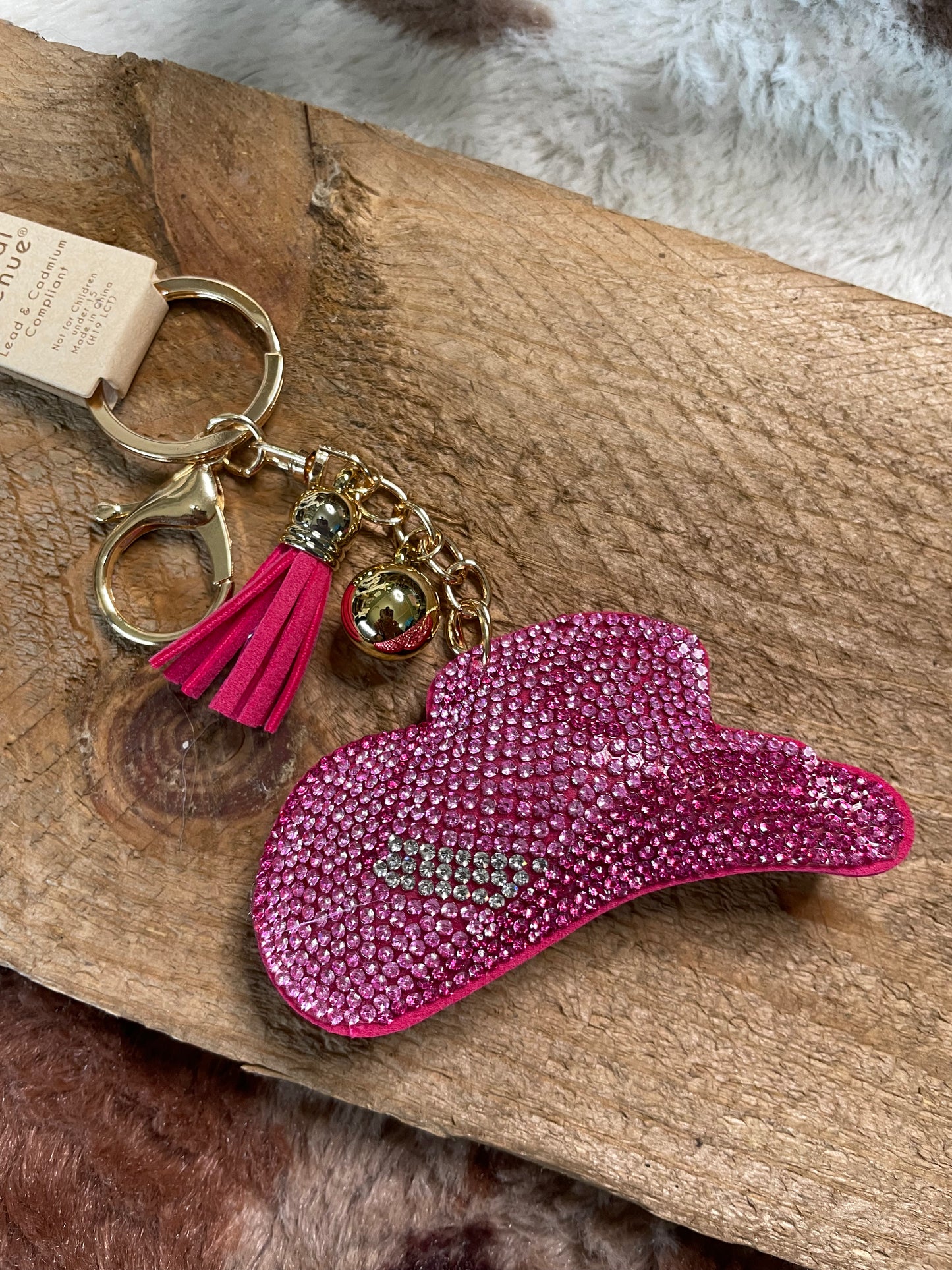 Bling Cowgirl Hat Keychain