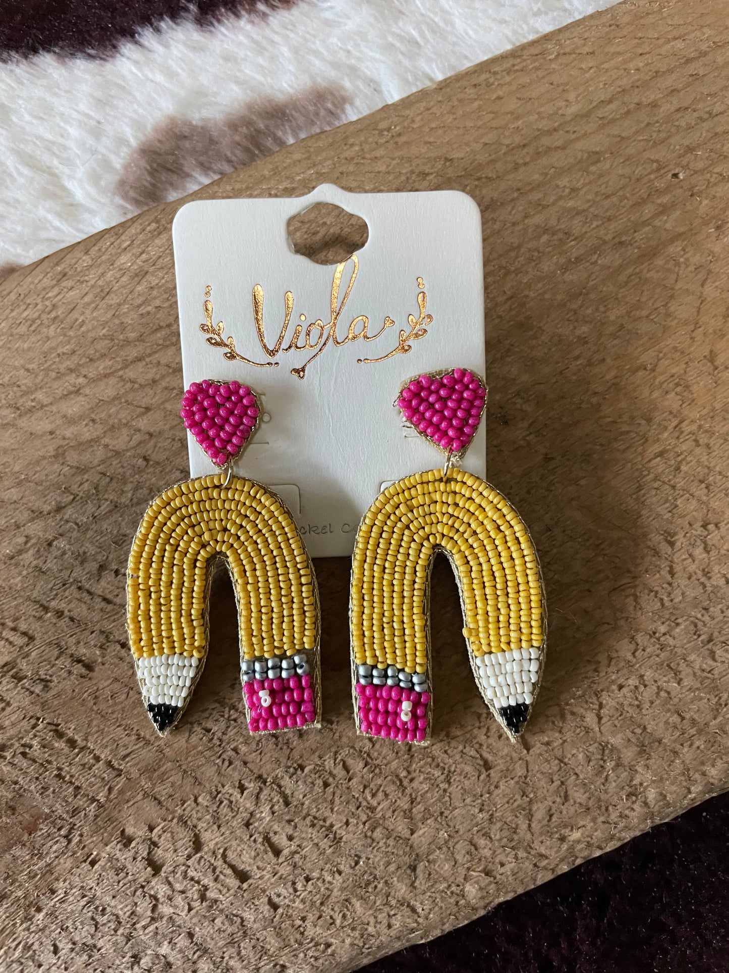 Beaded Pencil Earrings