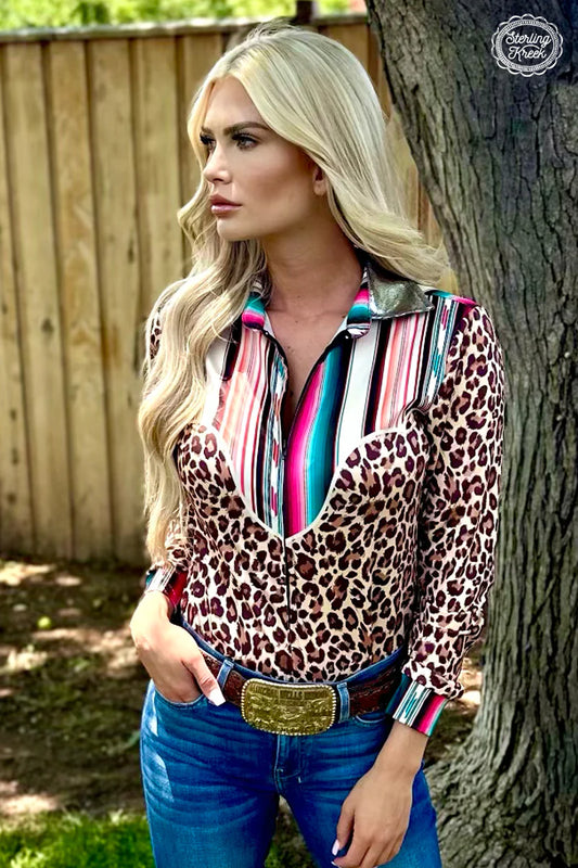 Serape Cheetah Print Show Shirt